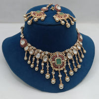 Ridhi Art Jewellery Regal Polki Kundan Stone And Beads Designer Choker Necklace Set