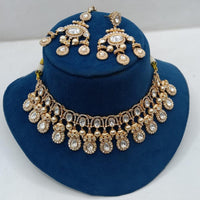 Ridhi Art Jewellery Regal Polki Kundan Stone And Beads Designer Choker Necklace Set