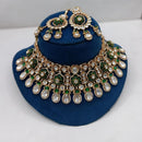 Ridhi Art Jewellery Heavy Indian Bridal Polki Kundan Choker Necklace Set with Teardrop Earrings