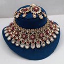 Ridhi Art Jewellery Heavy Indian Bridal Polki Kundan Choker Necklace Set with Teardrop Earrings