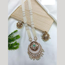 Ridhi Art Jewellery Regal Polki Kundan Stone And Pearl Designer Long Necklace Set