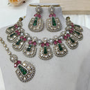 Ridhi Art Jewellery Designer Bridal Style Kundan Polki Stone Necklace Jewellery Set