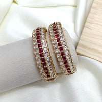 Ridhi Art Jewellery Royal Polki Kundan Stone Openable Bangles Set