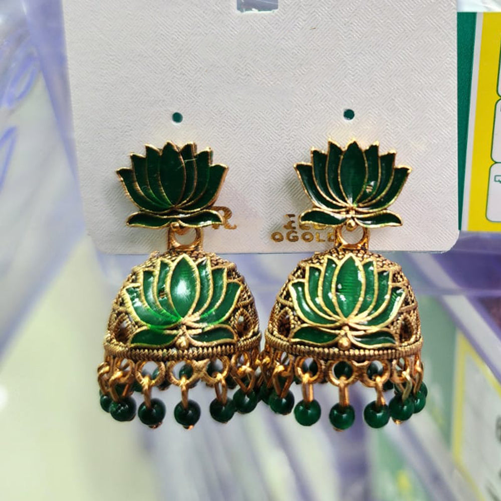 Rekha Gold Royal Meenakari And Pearl Designer Jhumki Earrings (Pack of 27)