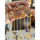 Rekha Gold Royal Pota Stone And Ghungroo Kashmiri Dangler Earrings (Pack of 12)