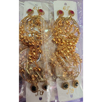 Rekha Gold Royal Pota Stone And Ghungroo Kashmiri Dangler Earrings (Pack of 12)