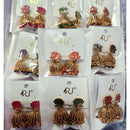 Rekha Gold Royal Lotus Meenakari And Pearl Designer Jhumki Earrings  (Pack of 24)