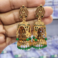 Rekha Gold Pota Stone And Pearl Temple Designer Jhumki Earrings (Pack of 24)