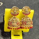Rekha Gold Pota Stone And Pearl Temple Designer Jhumki Earrings (Pack of 24)