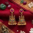Kishi Jewels Pota Stone And Pearl South Indian Style Temple Jhumki Earrings  (Pack of 12)