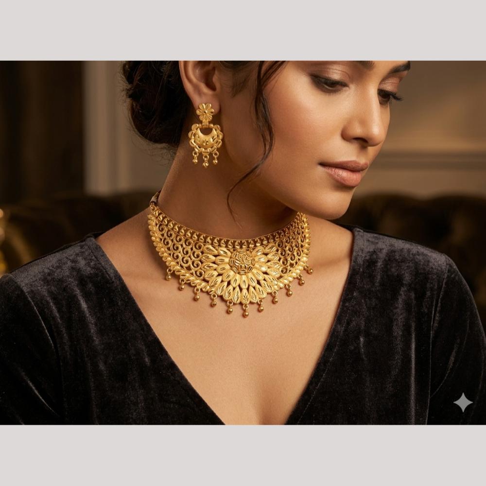 Kishi Jewels Traditional Gold Plated Choker Necklace Set (Pack of 6)