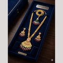 Kishi Jewels Traditional Gold Plated Pota Stone And Beads Necklace Set (Pack of 6)