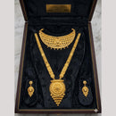 Kishi Jewels Premium Gold Plated Long & Short Double Necklace Set (Pack of 6)