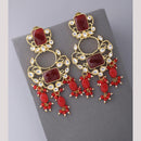Viraasi Traditional Kundan Stone And Beads Dangler Earrings
