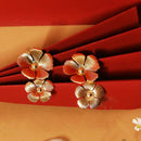 Viraasi Stylish Gold Plated Floral Motif Dangler Earrings