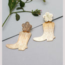 Viraasi Gold Plated Boot Party Wear Dangler Earrings