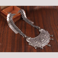 Viraasi Vintage Oxidised Plated Pearl Necklace