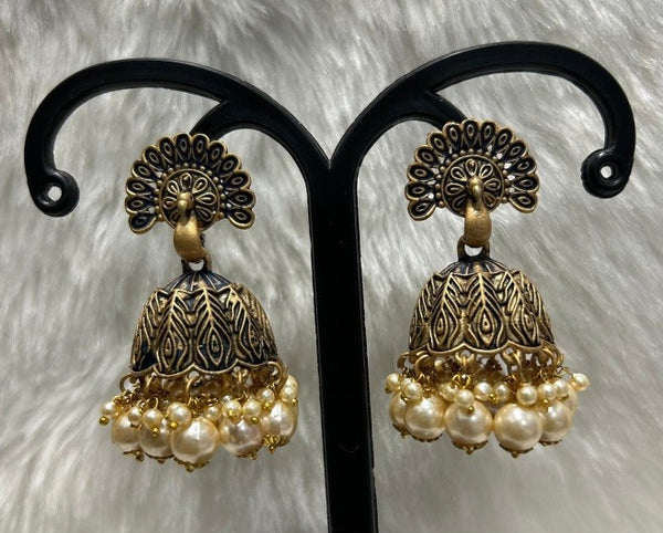 Infinity Jewels Gold Plated Jhumki Earrings