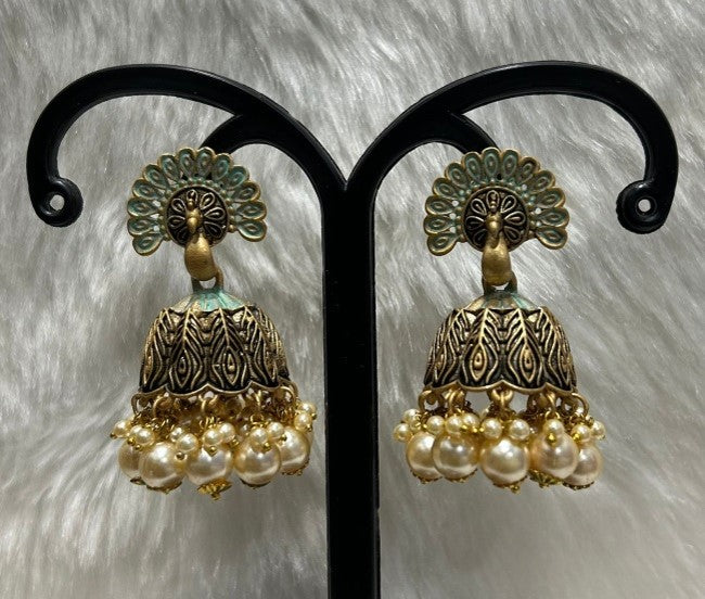 Infinity Jewels Gold Plated Jhumki Earrings