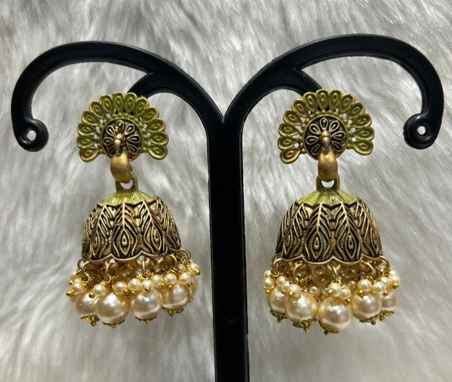 Infinity Jewels Gold Plated Jhumki Earrings