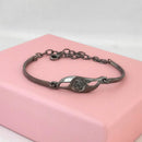 Urthn Black Plated Austrian Stone Bracelet - 1400553 (Pack Of 6)