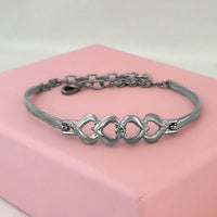 Urthn Black Plated Austrian Stone Bracelet - 1400559 (Pack Of 6)