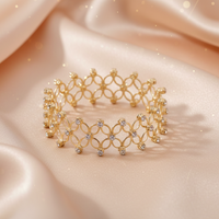 Urthn Gold Plated Trendy Adjustable / Stretchable Bracelet (Pack Of 6)