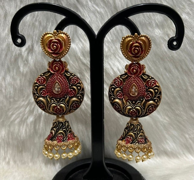 Infinity Jewels Gold Plated Jhumki Earrings