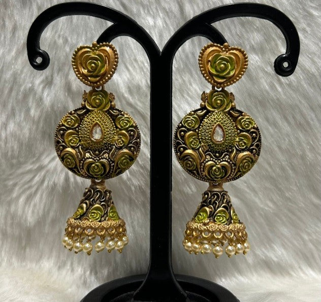 Infinity Jewels Gold Plated Jhumki Earrings