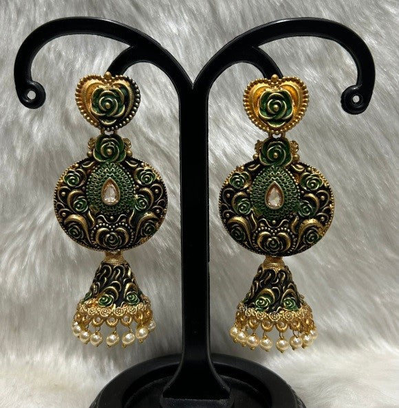 Infinity Jewels Gold Plated Jhumki Earrings