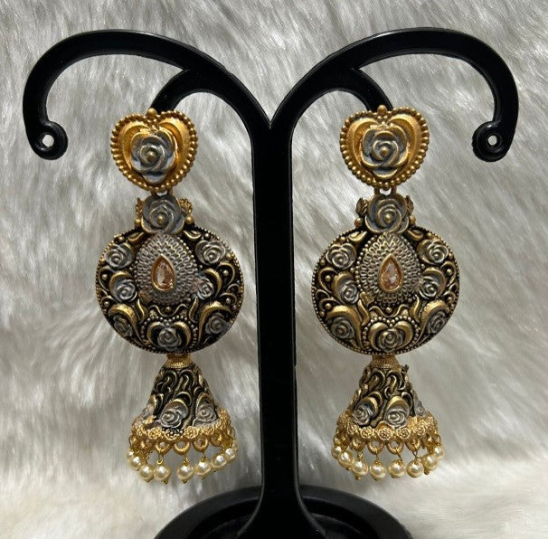 Infinity Jewels Gold Plated Jhumki Earrings