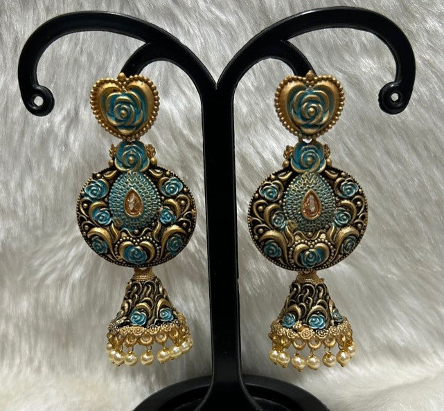 Infinity Jewels Gold Plated Jhumki Earrings