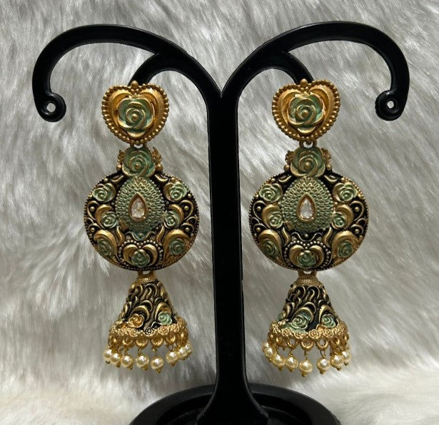 Infinity Jewels Gold Plated Jhumki Earrings