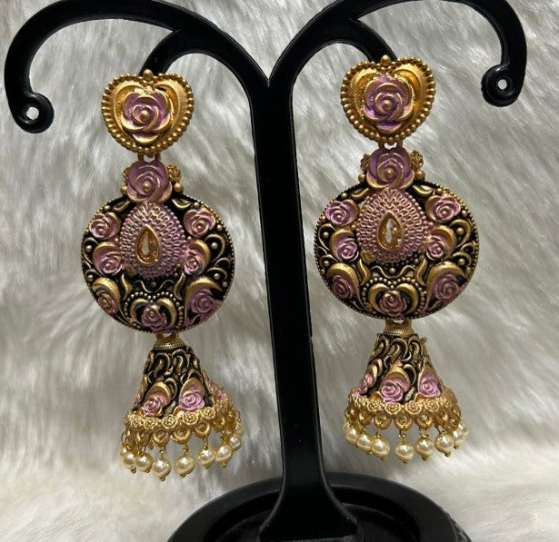 Infinity Jewels Gold Plated Jhumki Earrings