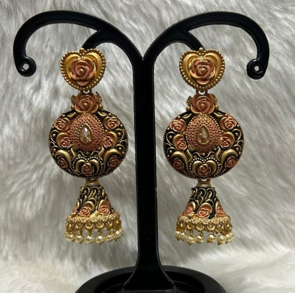 Infinity Jewels Gold Plated Jhumki Earrings