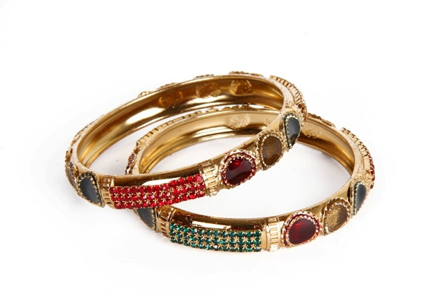 Darshana Jewels Gold Plated Austrian Stone Bangles Set