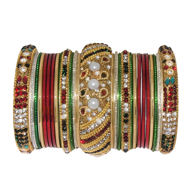 Darshana Jewels Gold Plated Austrian Stone Bangles Set