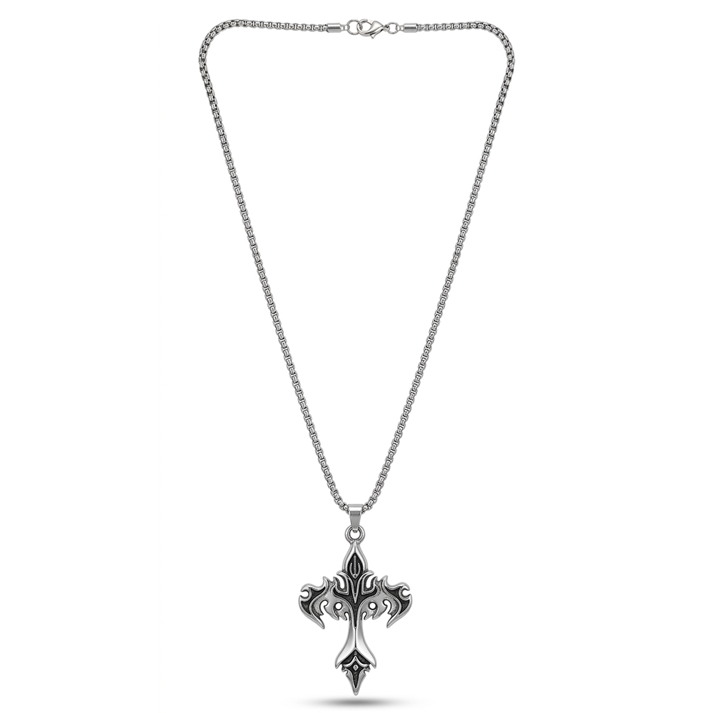 Urthn Gothic Cross Pendant With Chain(Pack of 6)