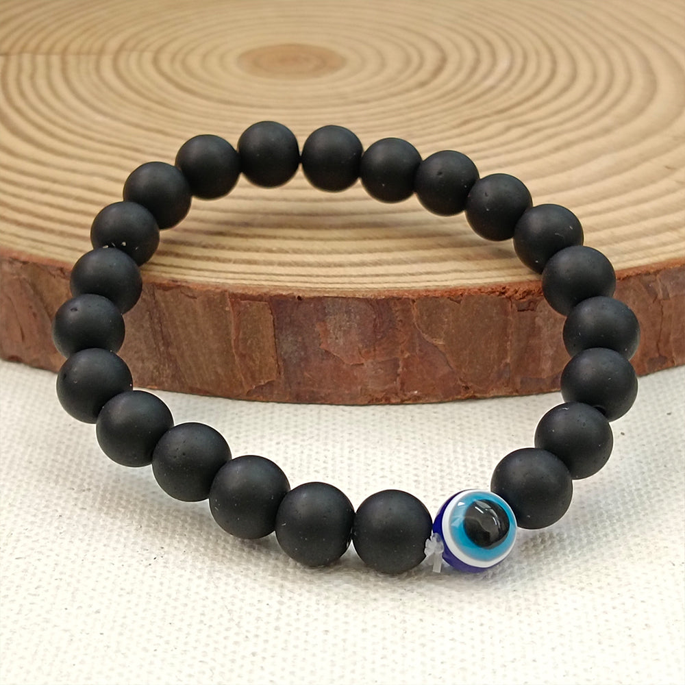 Urthn Black Beads Evil Eye Bracelet -1404790 (Pack Of 6)