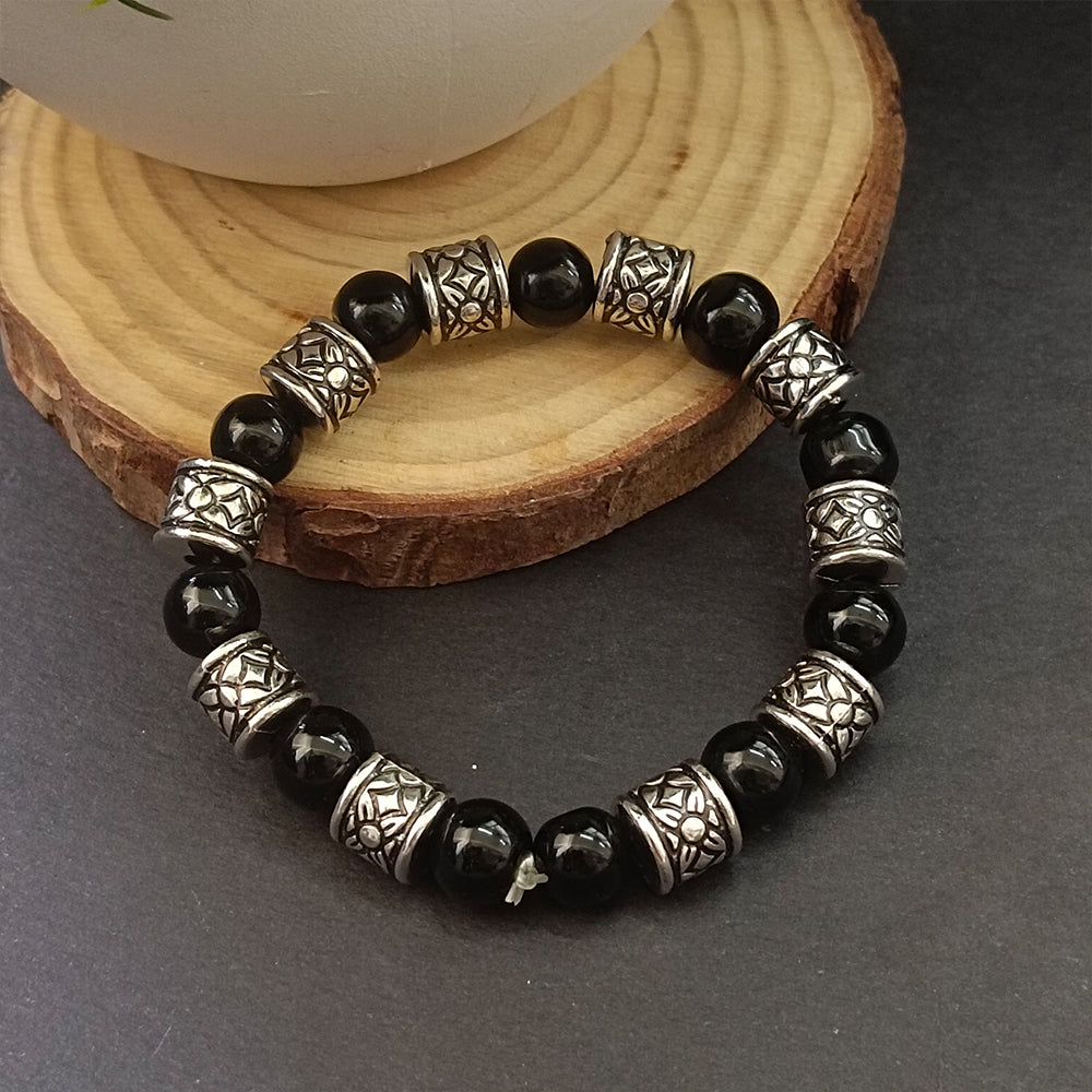 Urthn Black Beads Bracelet