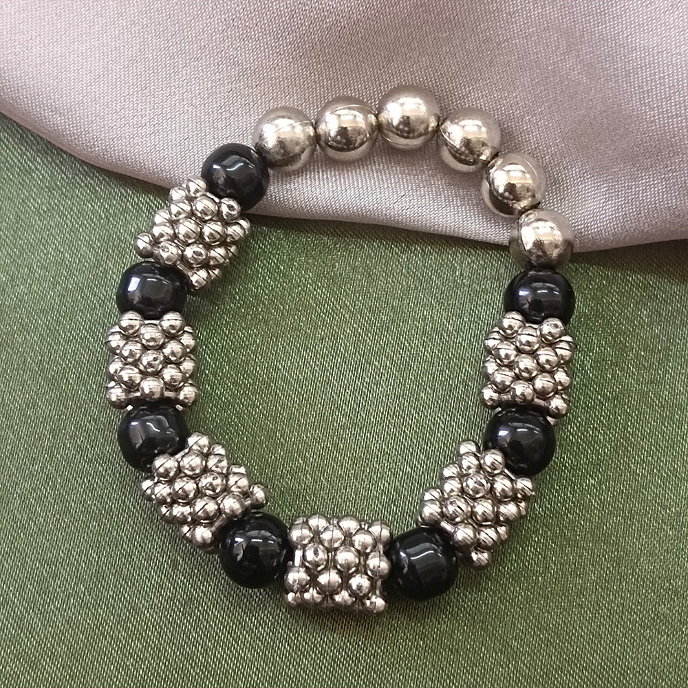 Urthn Black Beads Bracelet