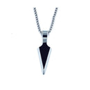 Urthn Silver  chain with Black Arrow Pendant for men (Pack Of 6)