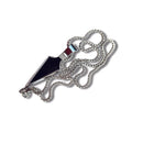Urthn Silver  chain with Black Arrow Pendant for men (Pack Of 6)
