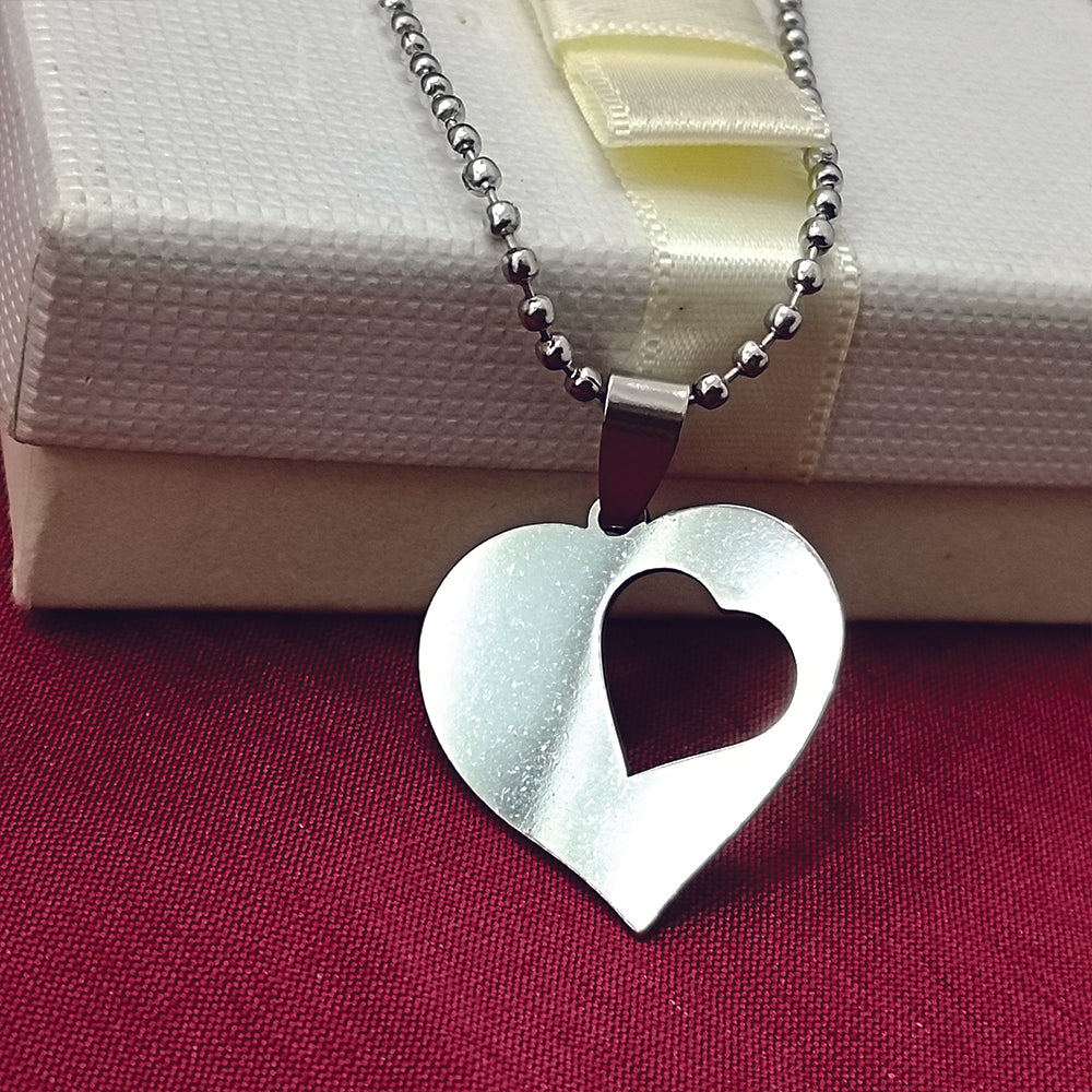 Urthn Heart Shaped Chain Pendant For Men And Women (Pack Of 6)