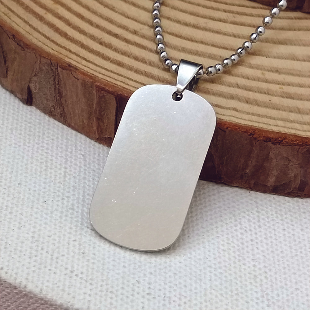 Urthn Rectangle Steel Chain Pendant For Men (Pack Of 6)