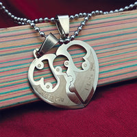 Urthn Heart Shape " I LOVE YOU " Chain Pendant- 1404878 (Pack Of 6)