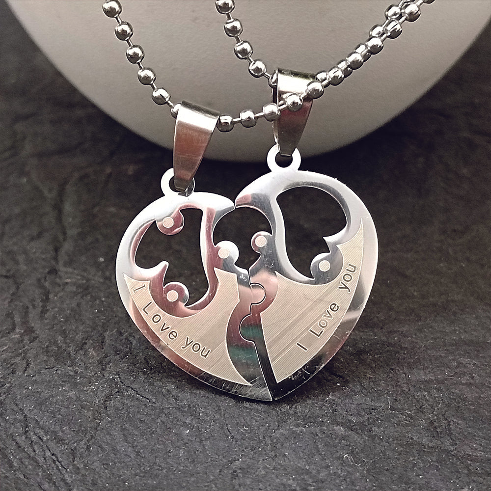 Urthn Heart Shape " I LOVE YOU " Chain Pendant- 1404878 (Pack Of 6)