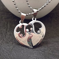 Urthn Heart Shape " I LOVE YOU " Chain Pendant- 1404878 (Pack Of 6)