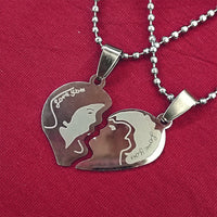 Urthn Heart Shape " Love YOU" Couple Chain Pendant- 1404882 (Pack Of 6)