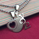 Urthn Heart Shape " Love YOU" Couple Chain Pendant- 1404883 (Pack Of 6)